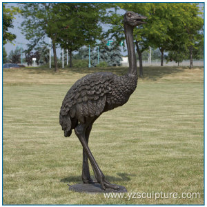 Garden African Animal Bronze Ostrich Sculpture